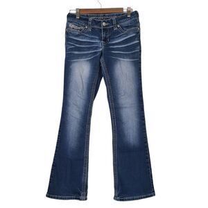 Premium Vanity Collection 26W 31L Boot Cut Embellished Jeans Criss Cross